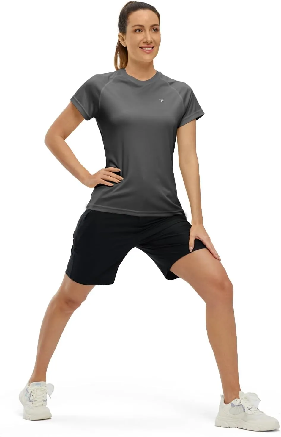BASUDAM Women's Short Sleeve T-Shirts Quick Dry Cooling UPF 50  Lightweight Athletic Shirts Running Workout Tops