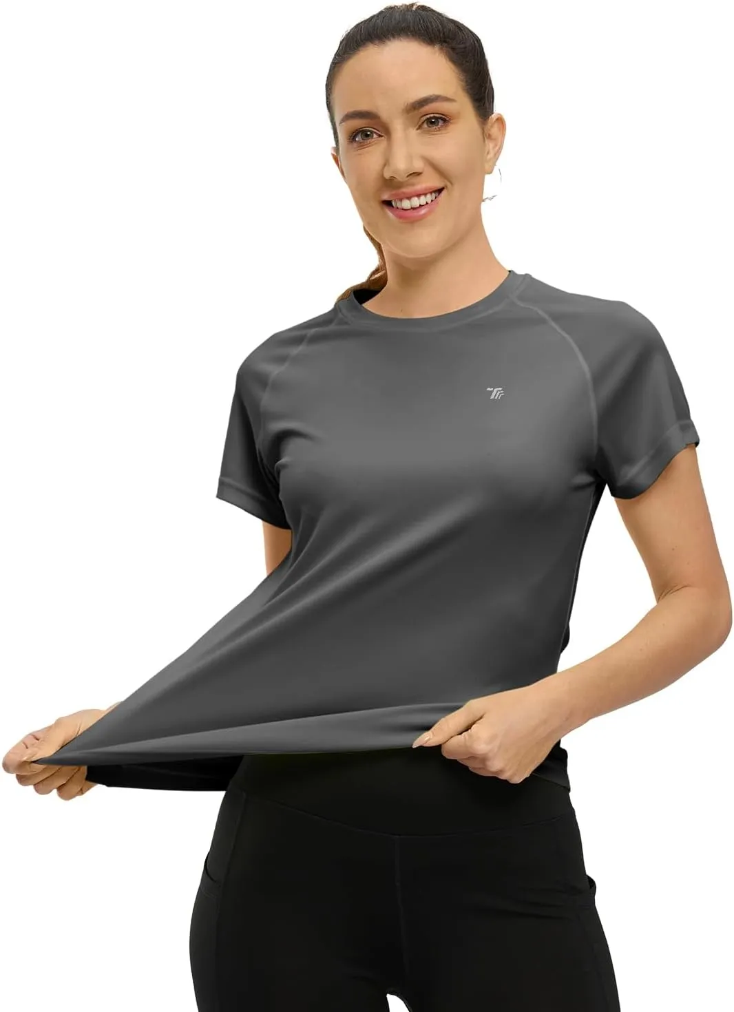 BASUDAM Women's Short Sleeve T-Shirts Quick Dry Cooling UPF 50  Lightweight Athletic Shirts Running Workout Tops