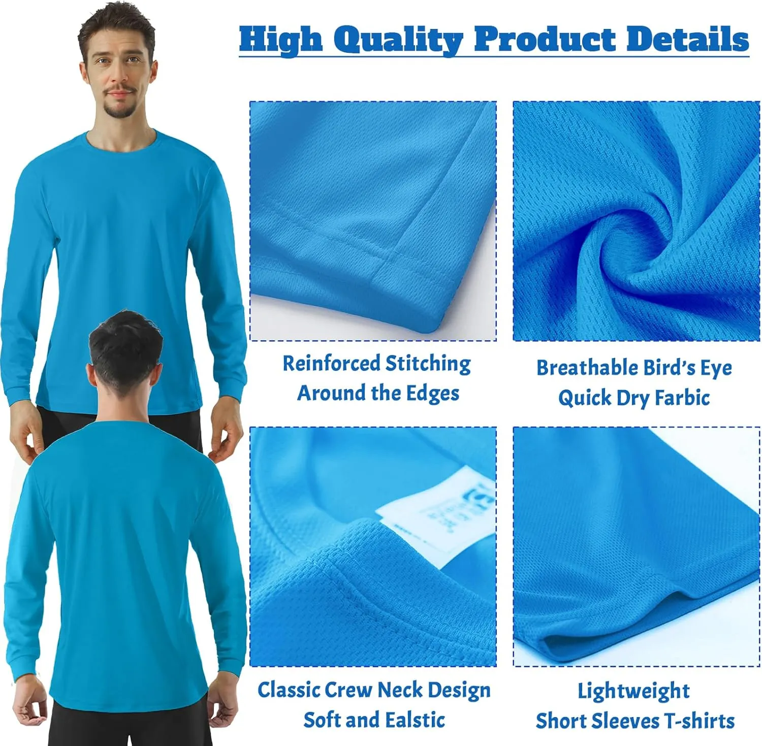 BeautyWill High Visibility Reflective Shirts for Men and Women Class 2 Safety Shirts with 6 Reflective Tapes