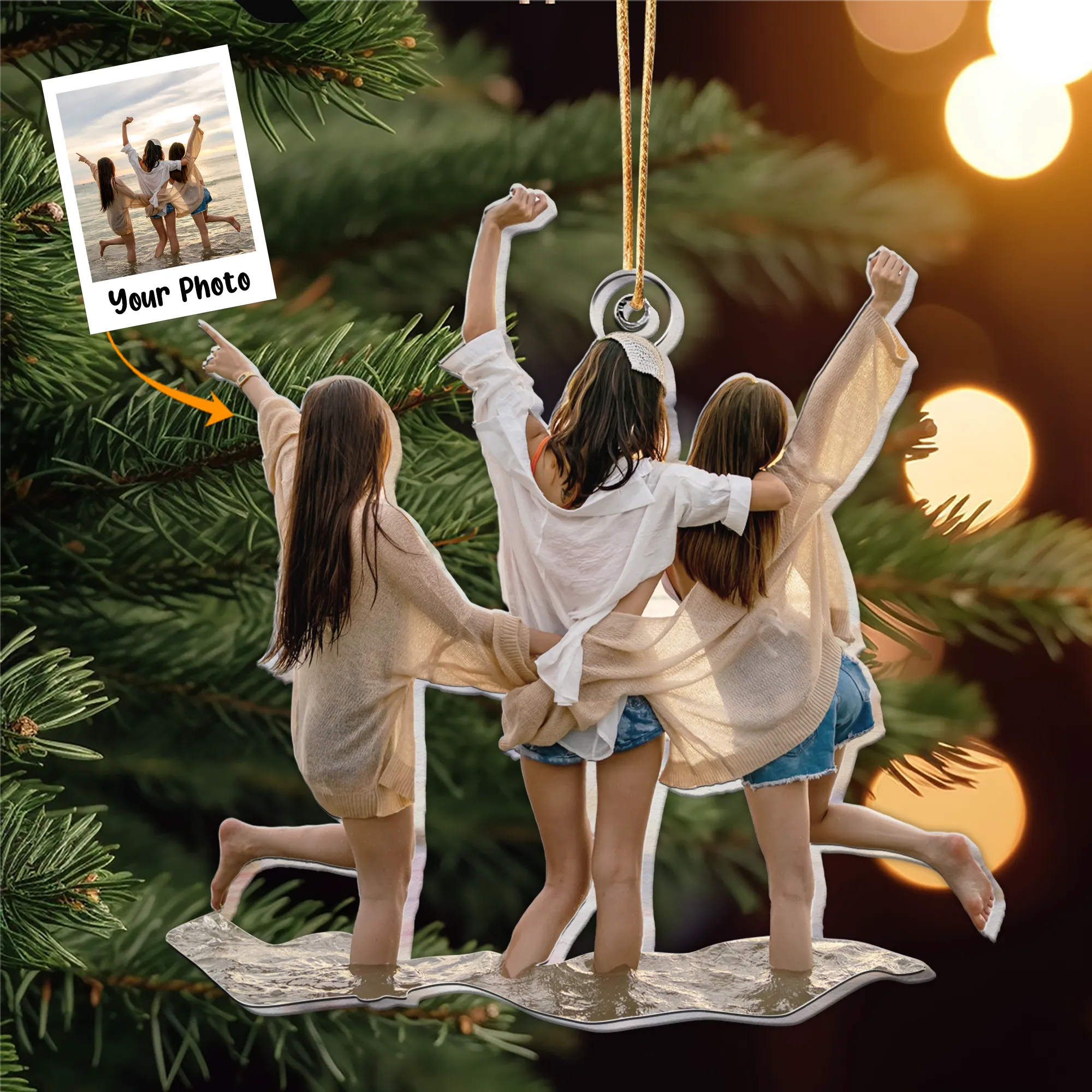 Bestie Soul Sister Best Friend Gift - Personalized Acrylic Photo Ornament