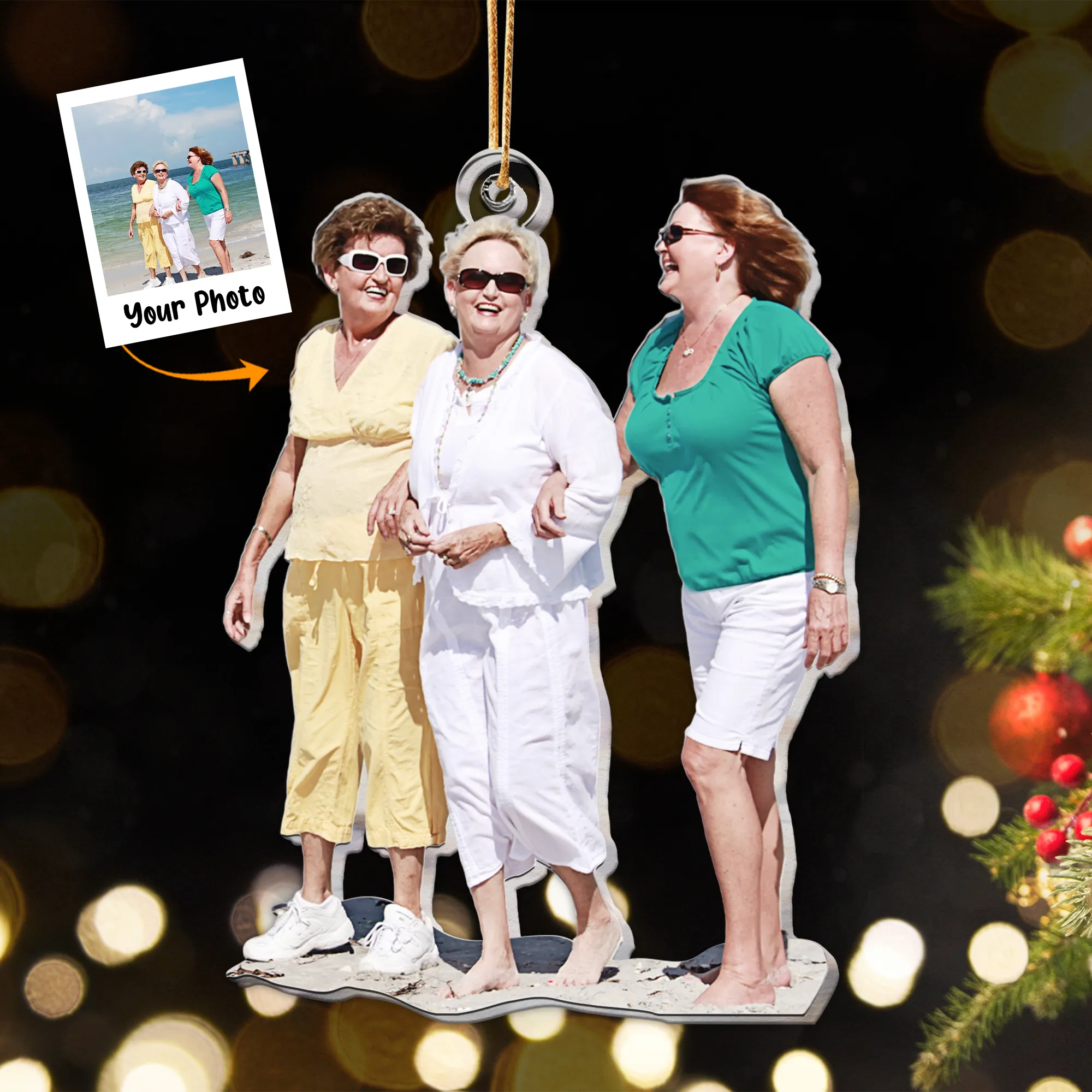 Bestie Soul Sister Best Friend Gift - Personalized Acrylic Photo Ornament