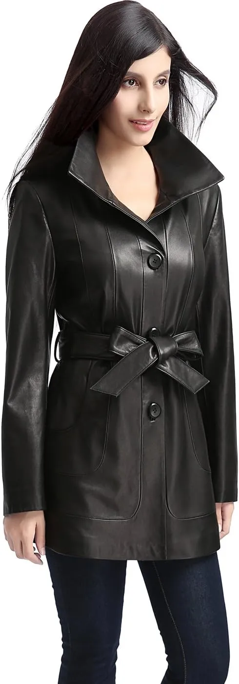 BGSD Women Madison Lambskin Leather Coat (Also available in Plus Size & Petite)