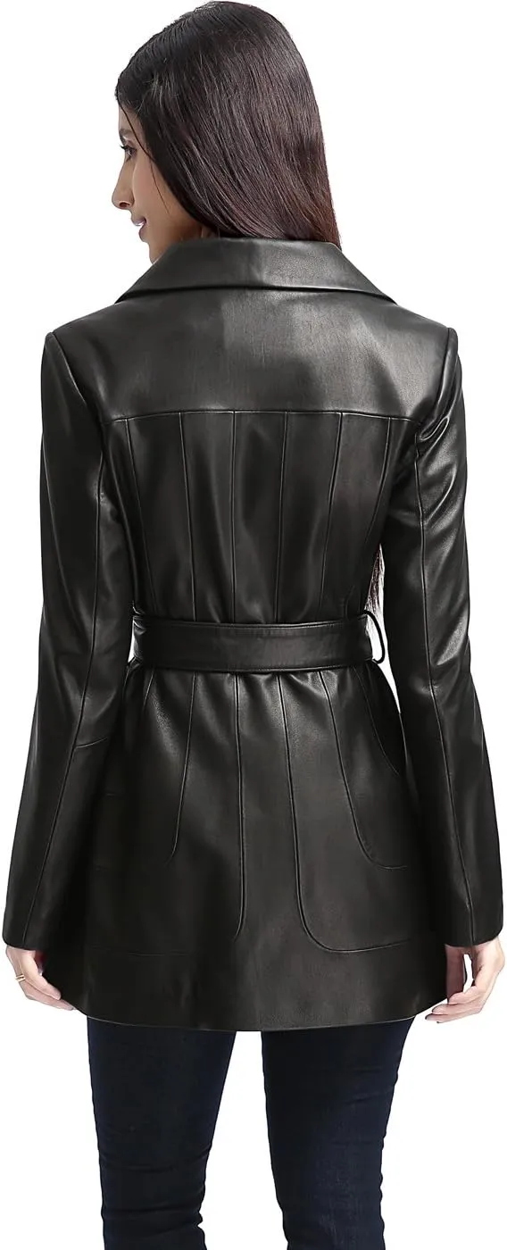 BGSD Women Madison Lambskin Leather Coat (Also available in Plus Size & Petite)