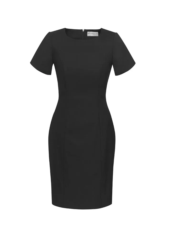 Biz Corporate Womens Comfort Wool Stretch Short Sleeve Shift Dress-(34012)