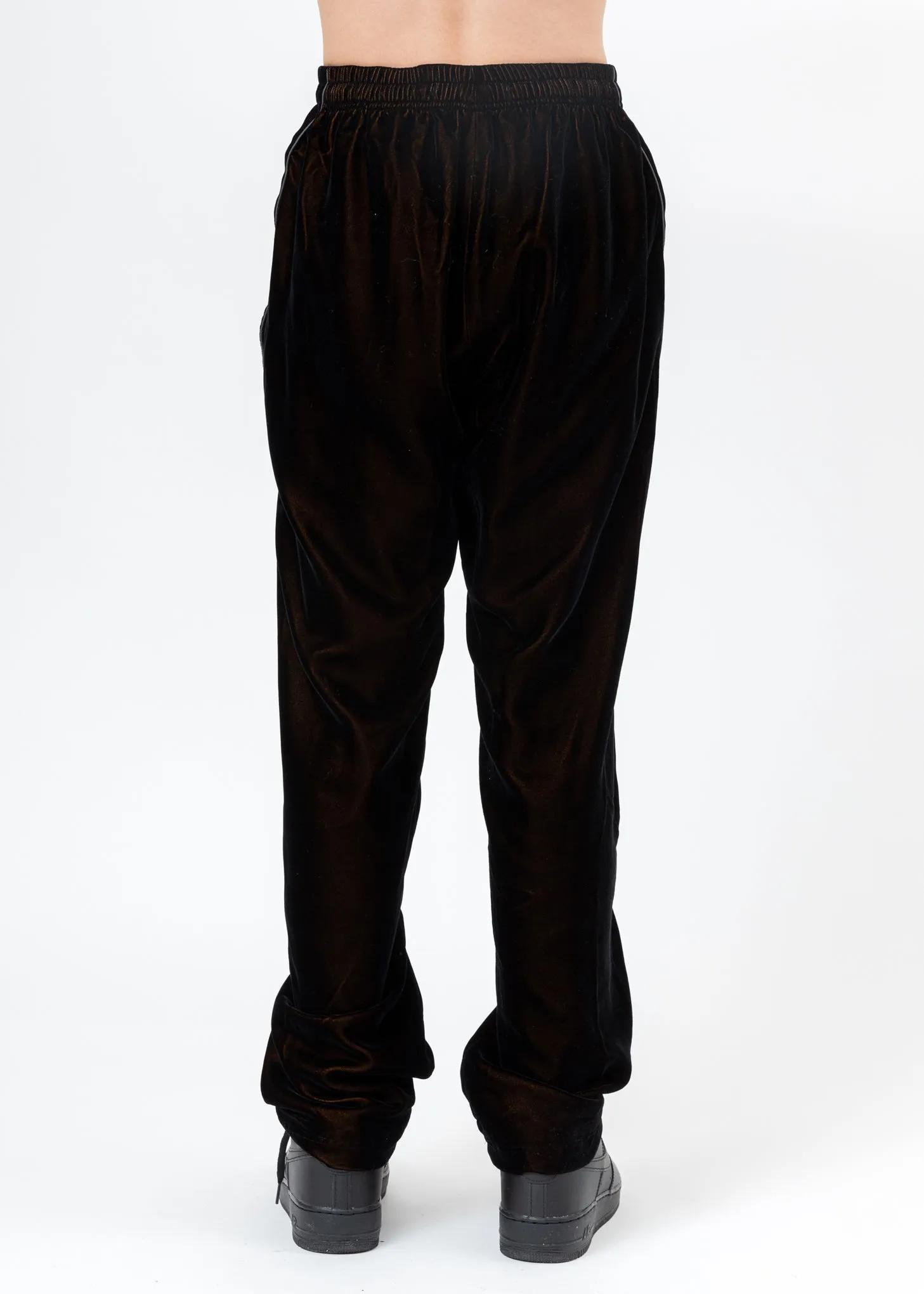 Black And Orange ATT1%TUDE Reflective Line Velvet Pants