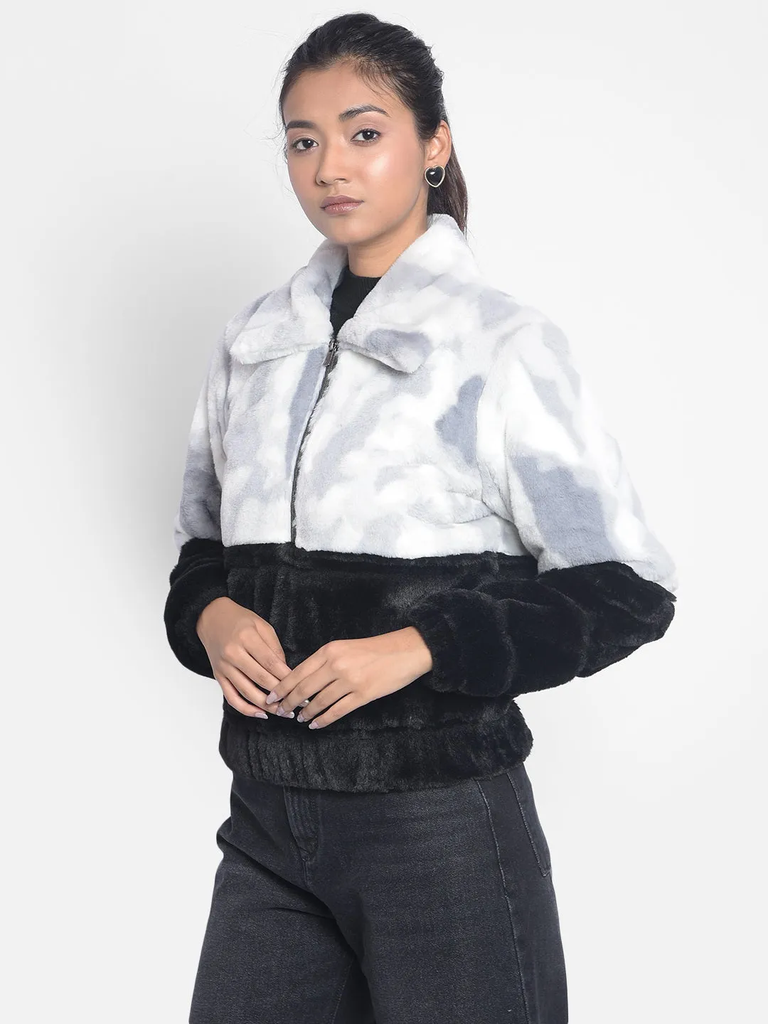 Black Colorblocked Puffer Jackets