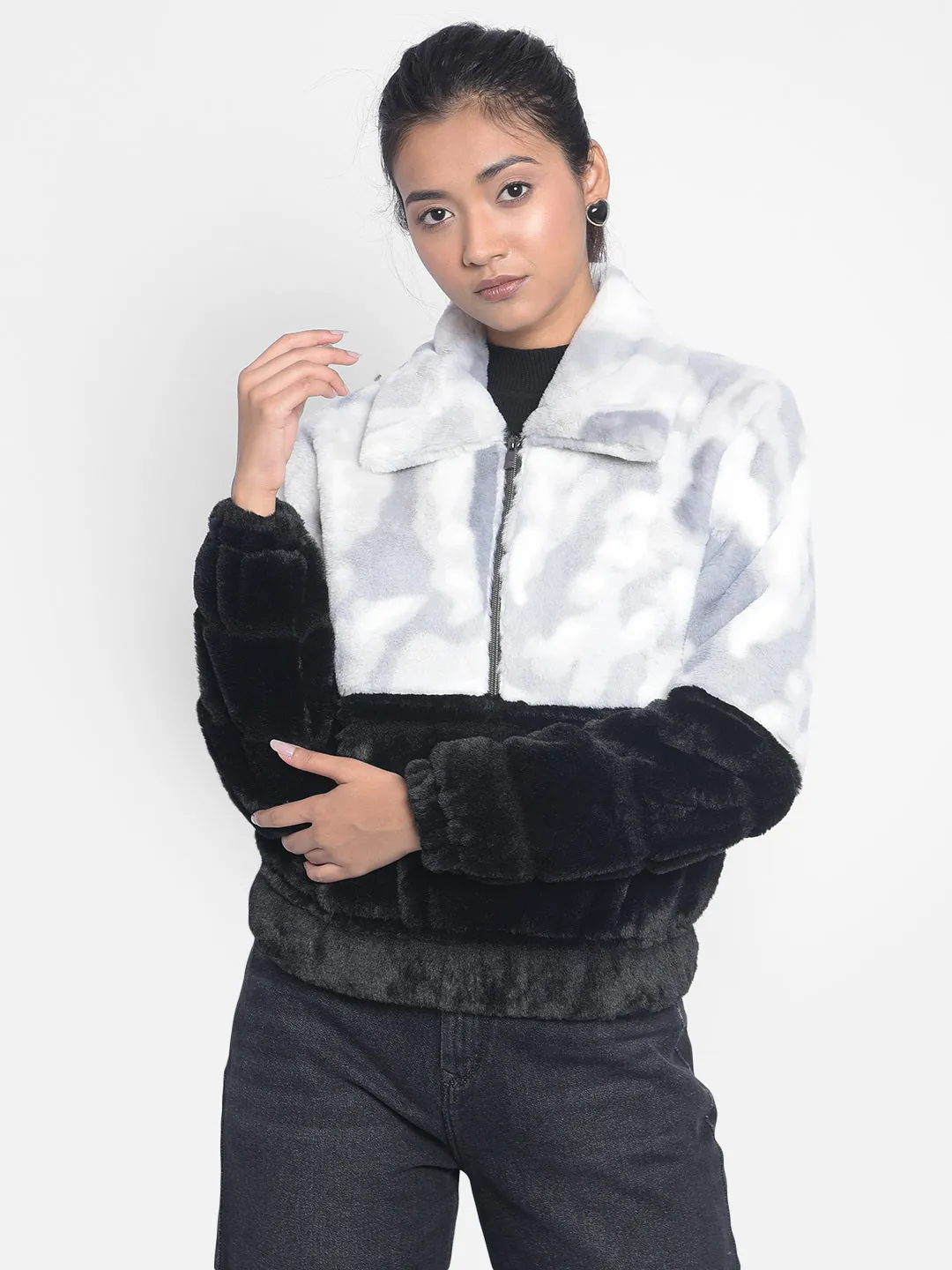 Black Colorblocked Puffer Jackets