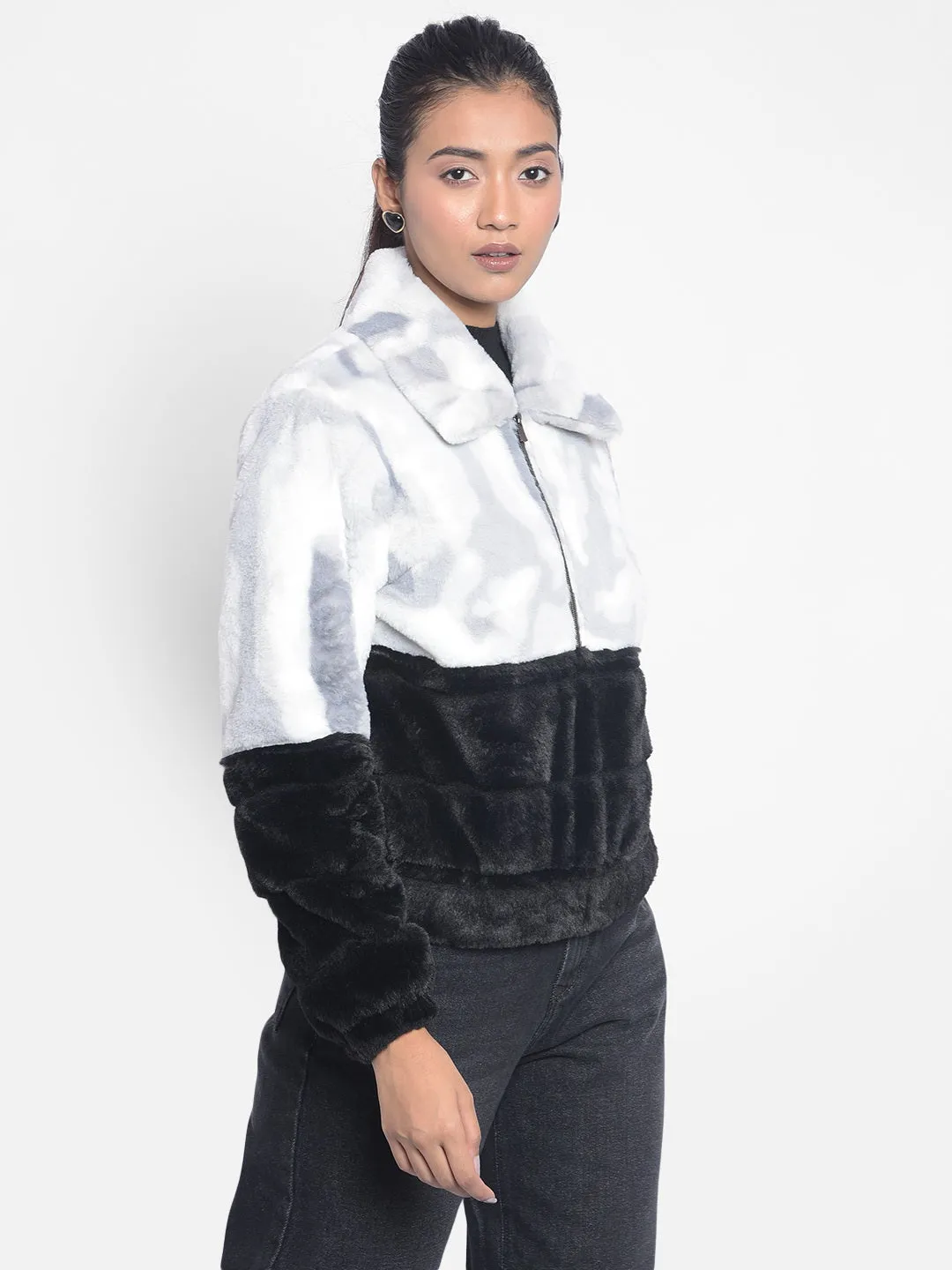 Black Colorblocked Puffer Jackets