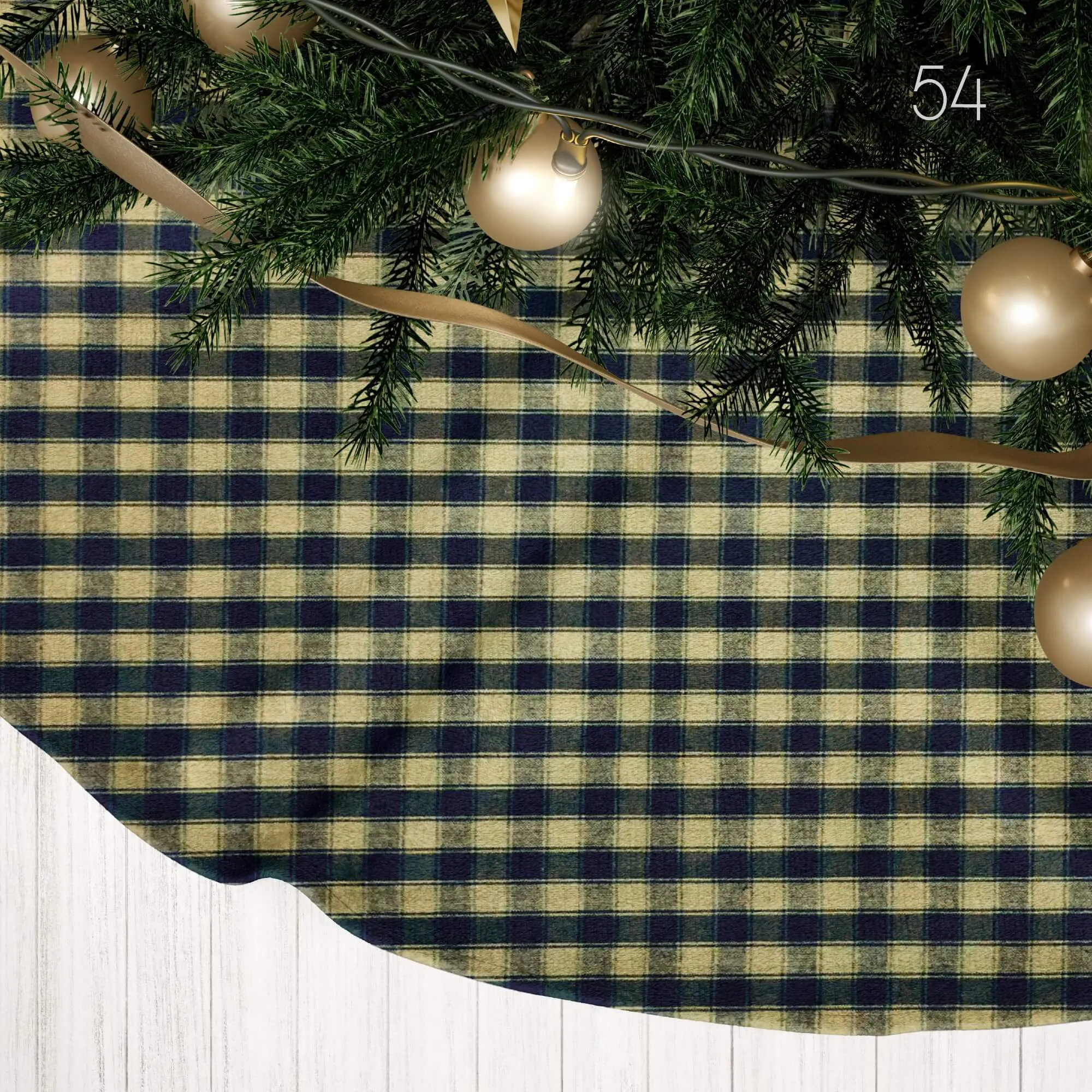 Black Plaid and Check Homespun Country Christmas Tree Skirts