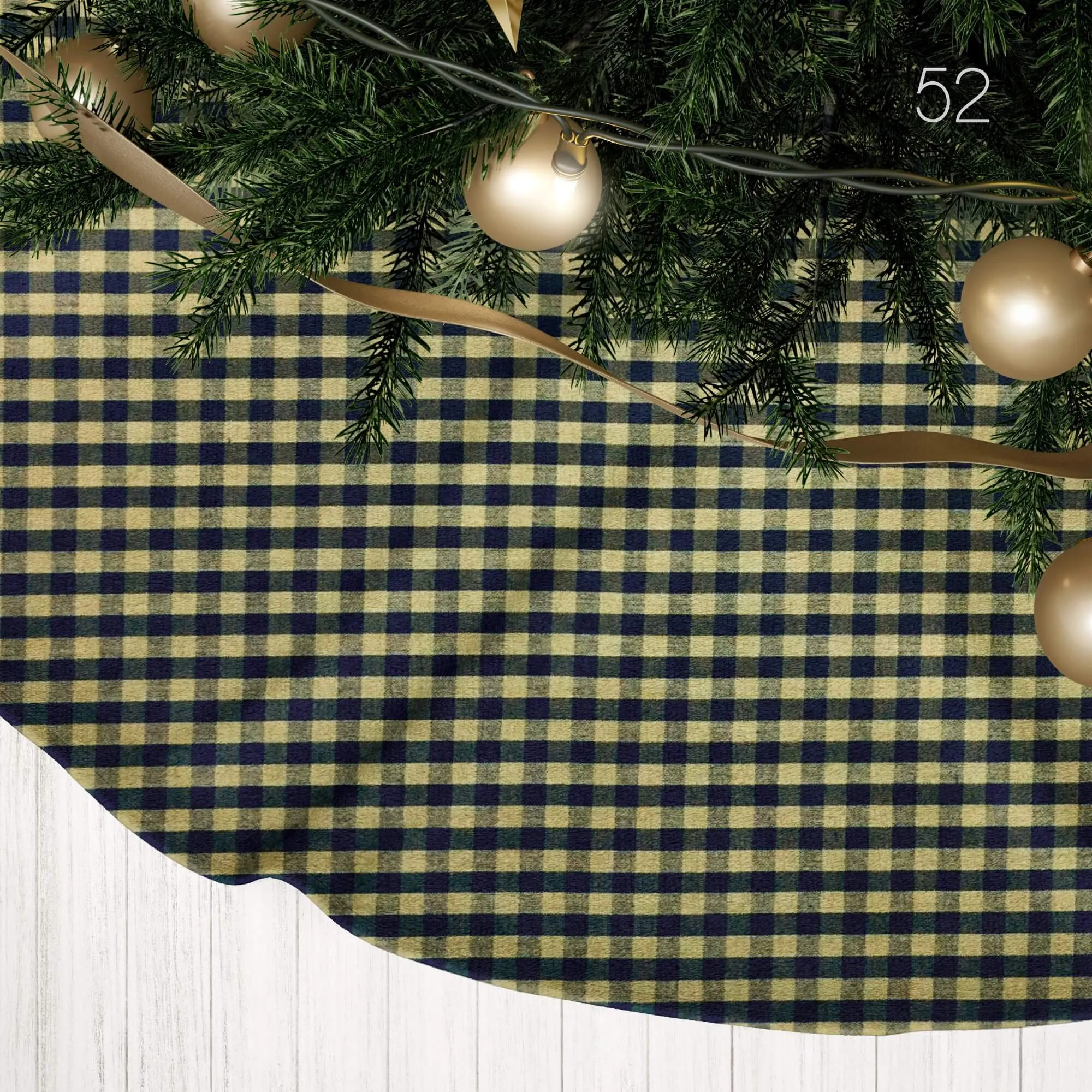 Black Plaid and Check Homespun Country Christmas Tree Skirts