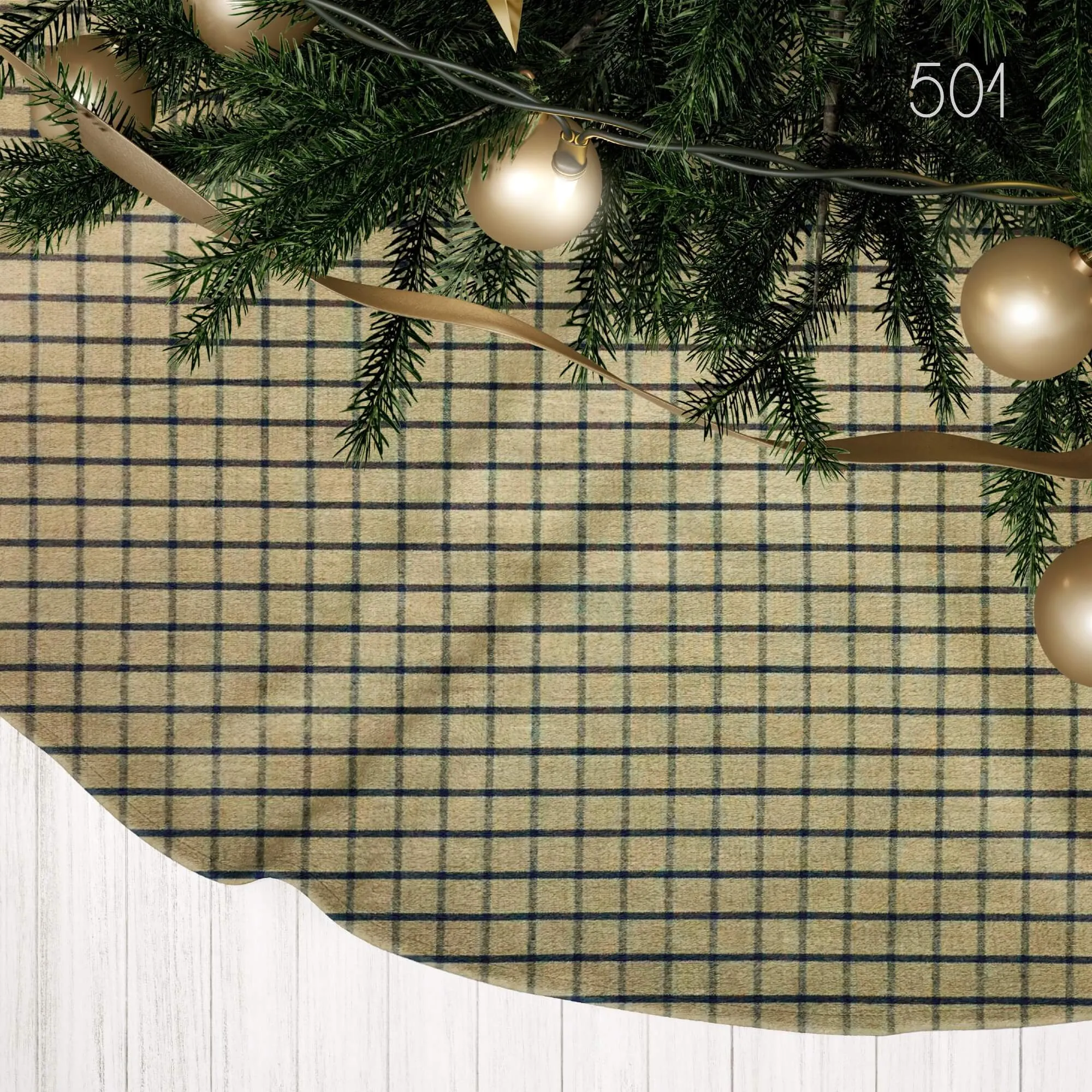 Black Plaid and Check Homespun Country Christmas Tree Skirts