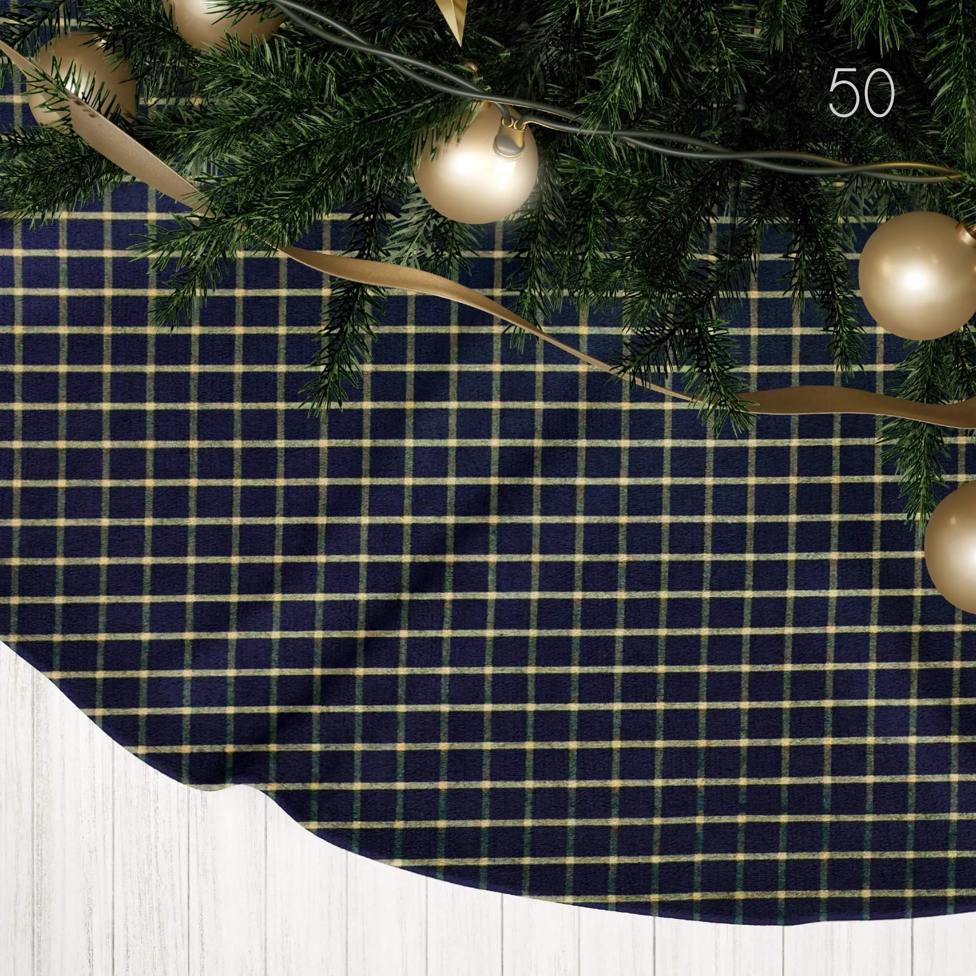 Black Plaid and Check Homespun Country Christmas Tree Skirts
