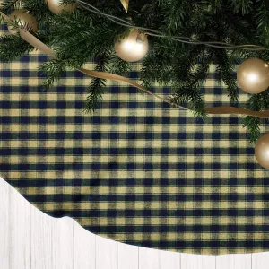 Black Plaid and Check Homespun Country Christmas Tree Skirts