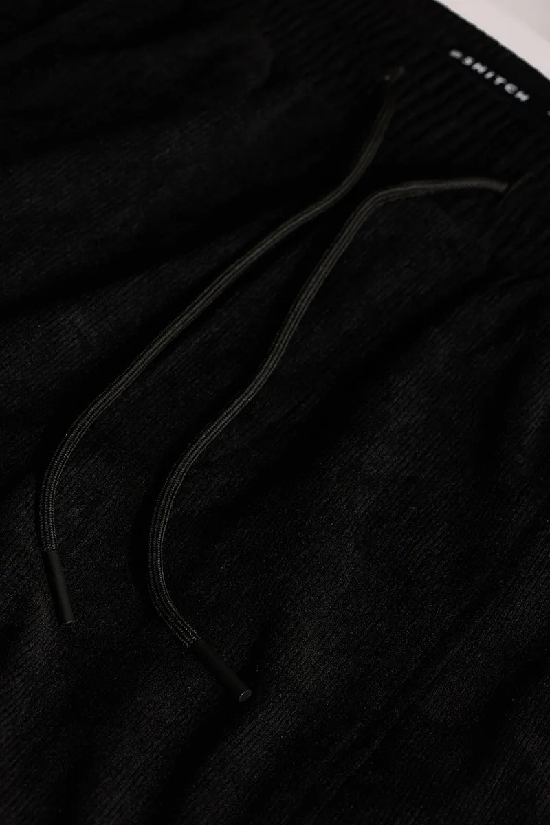 Black Relaxed Fit Corduroy Cargo Pants