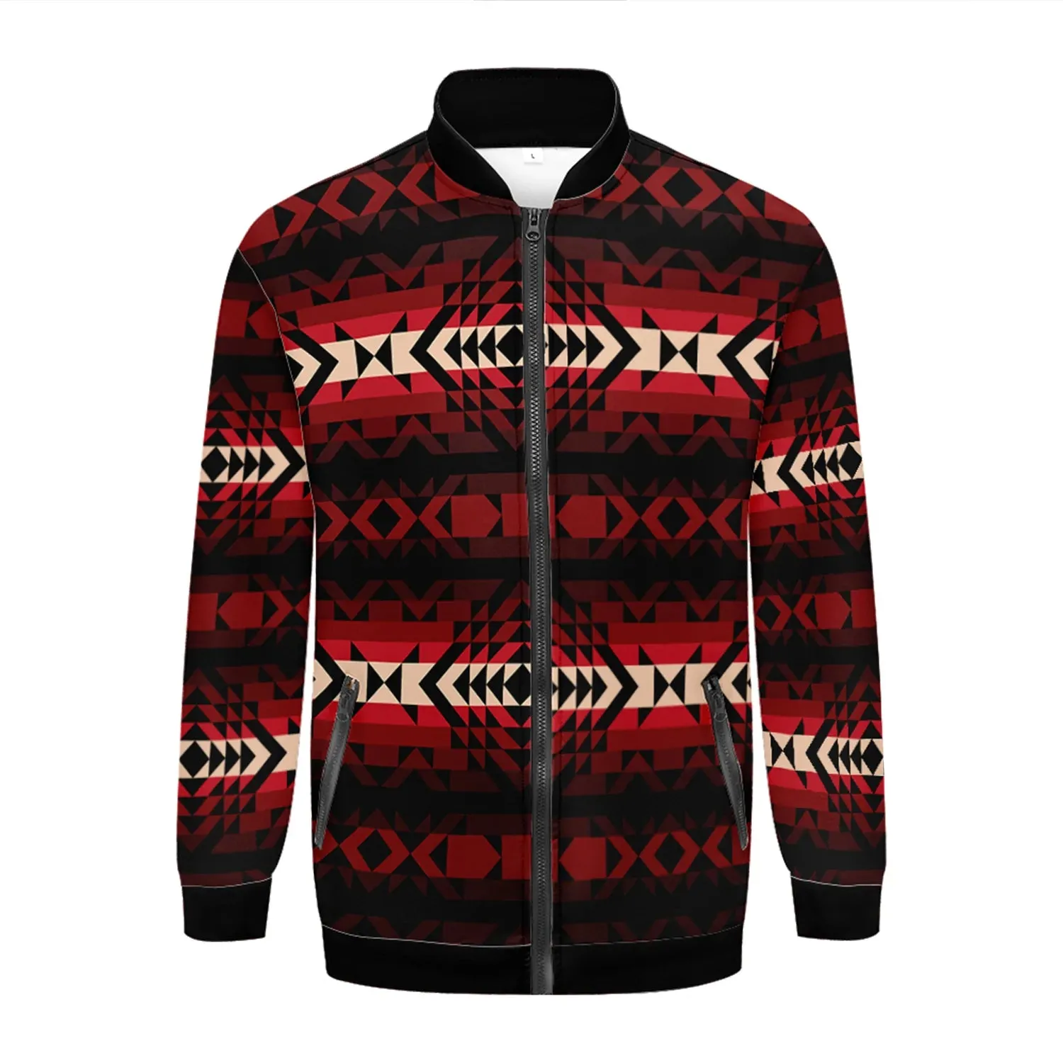 Black Rose Zippered Collared Lightweight Jacket