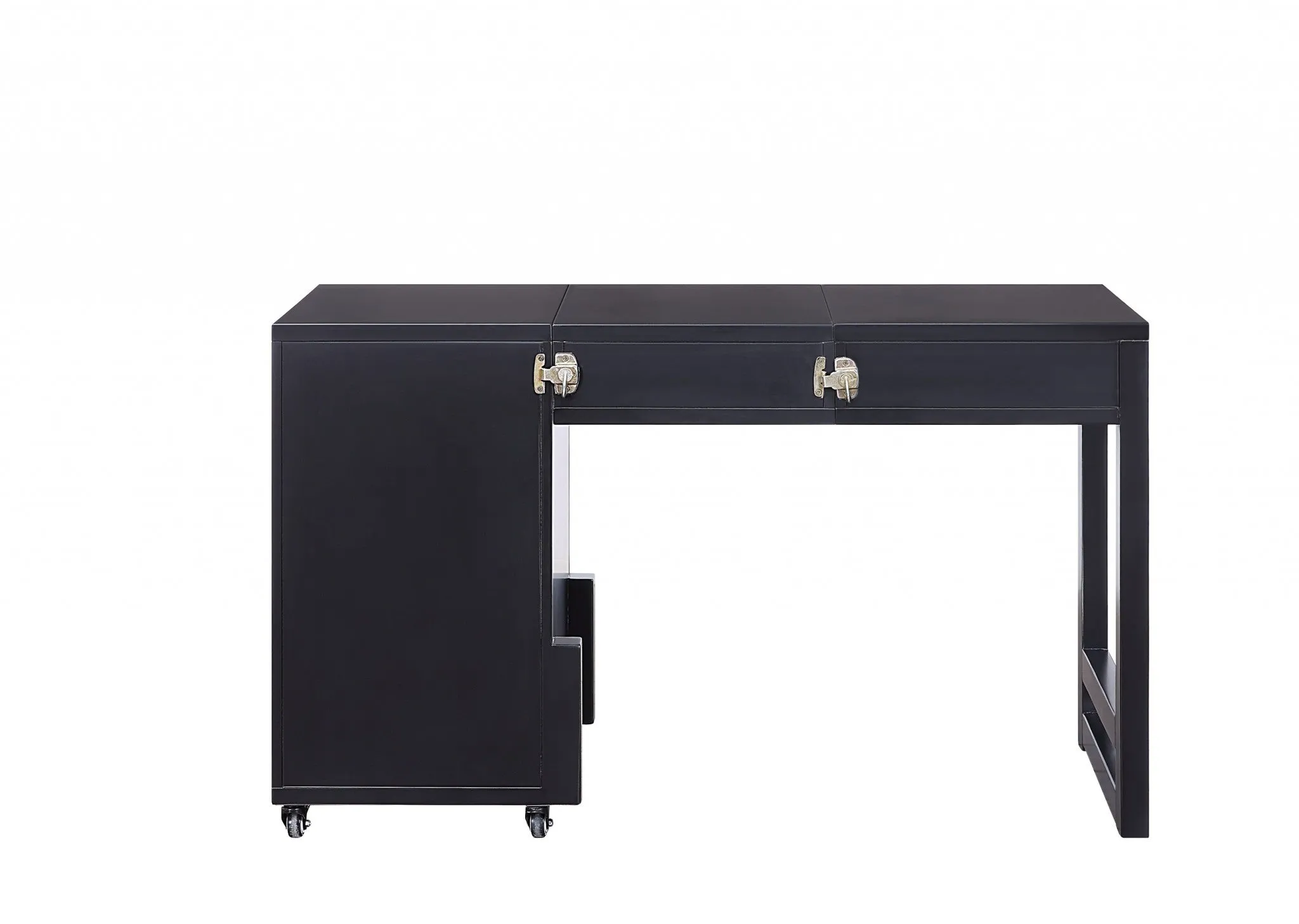 Black Wood Veneer Desk (Convertible) By Homeroots