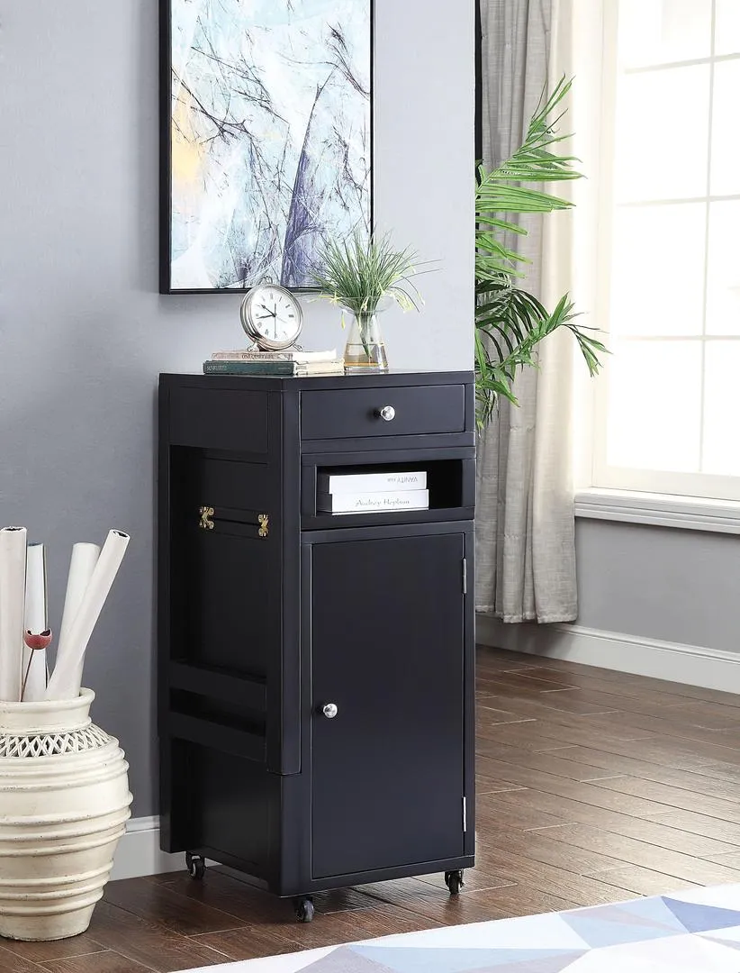 Black Wood Veneer Desk (Convertible) By Homeroots