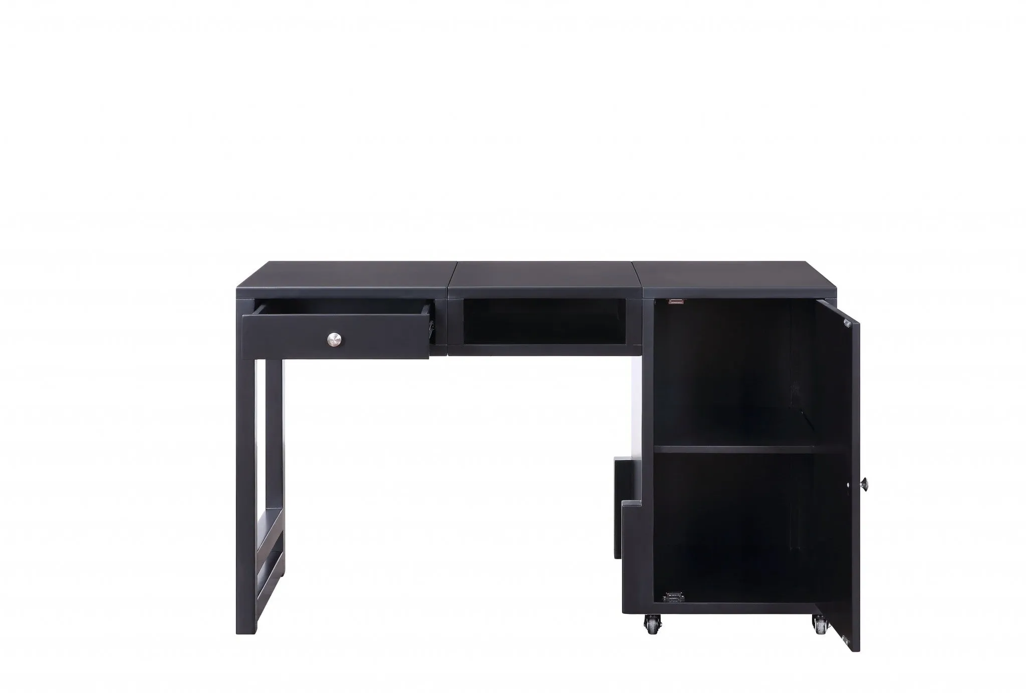 Black Wood Veneer Desk (Convertible) By Homeroots