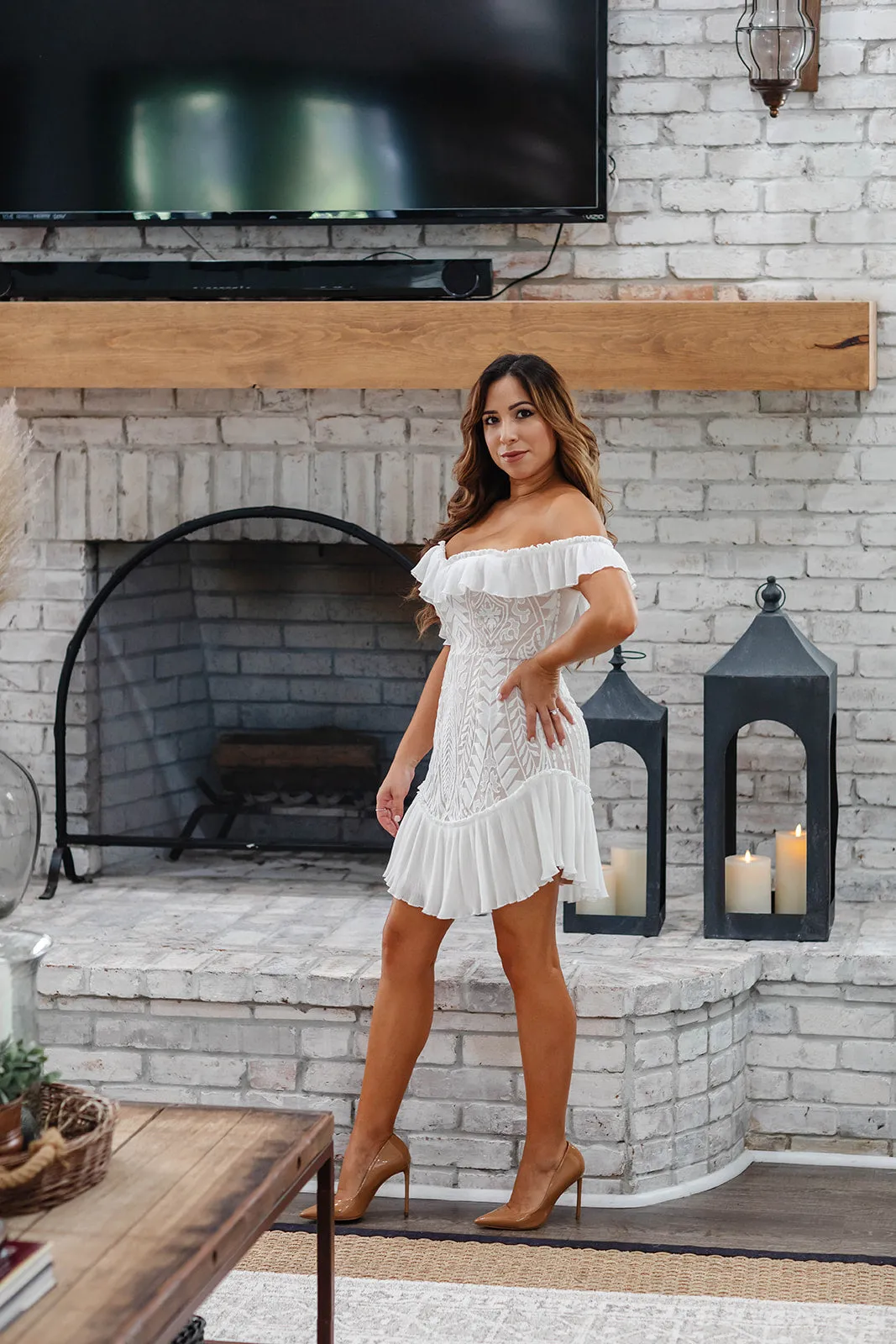 Blanca Off Shoulder Dress - White [XS-L]
