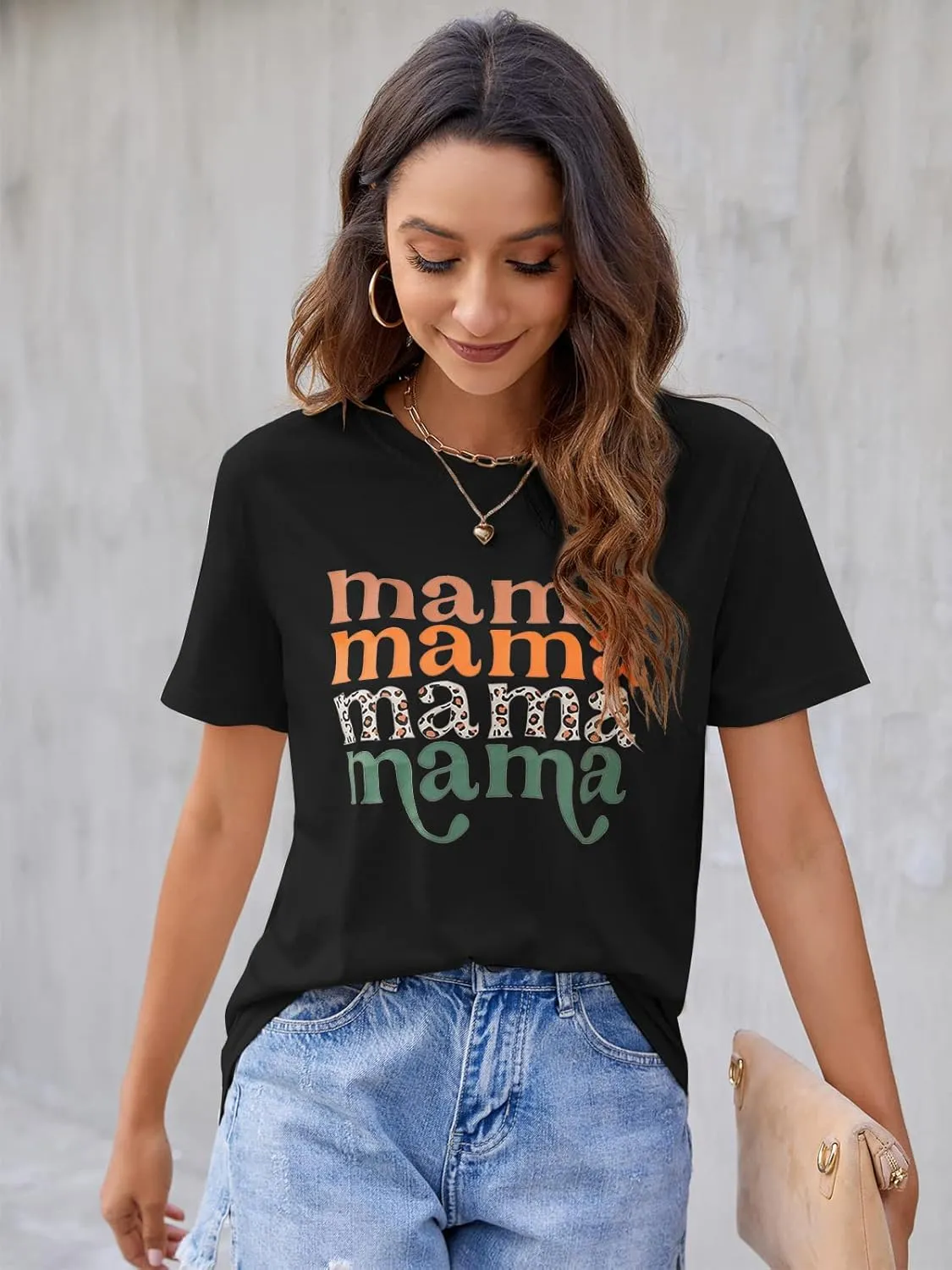 Blooming Jelly Womens Mama Shirt Fashion Graphic Tee Shirts Loose Fit Summer Tops Short Sleeve Blouses