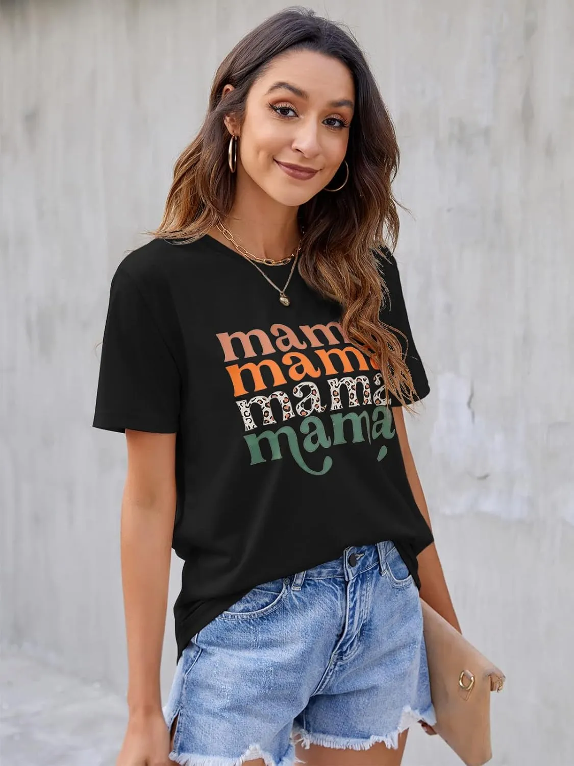 Blooming Jelly Womens Mama Shirt Fashion Graphic Tee Shirts Loose Fit Summer Tops Short Sleeve Blouses
