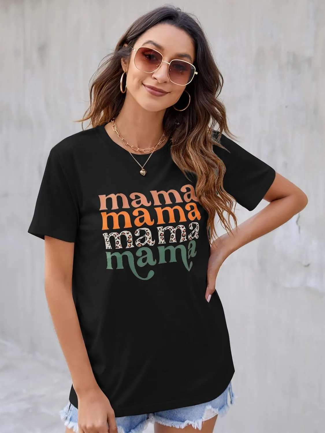 Blooming Jelly Womens Mama Shirt Fashion Graphic Tee Shirts Loose Fit Summer Tops Short Sleeve Blouses
