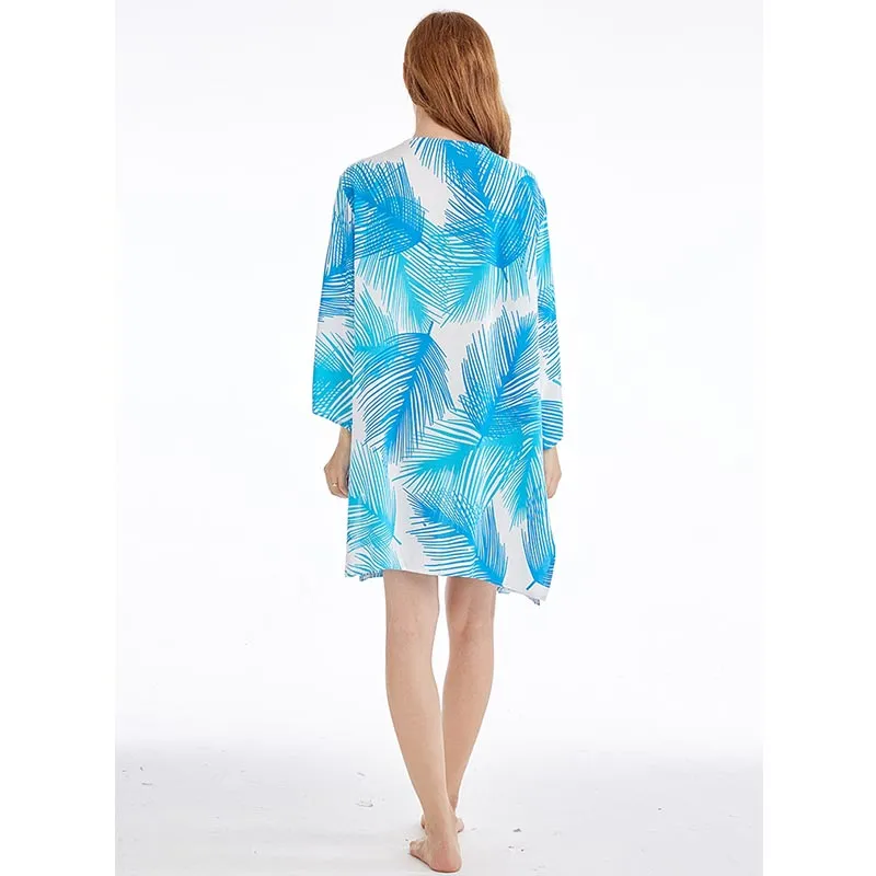 Blue Leaf Cover Up #Beach Dress #Blue