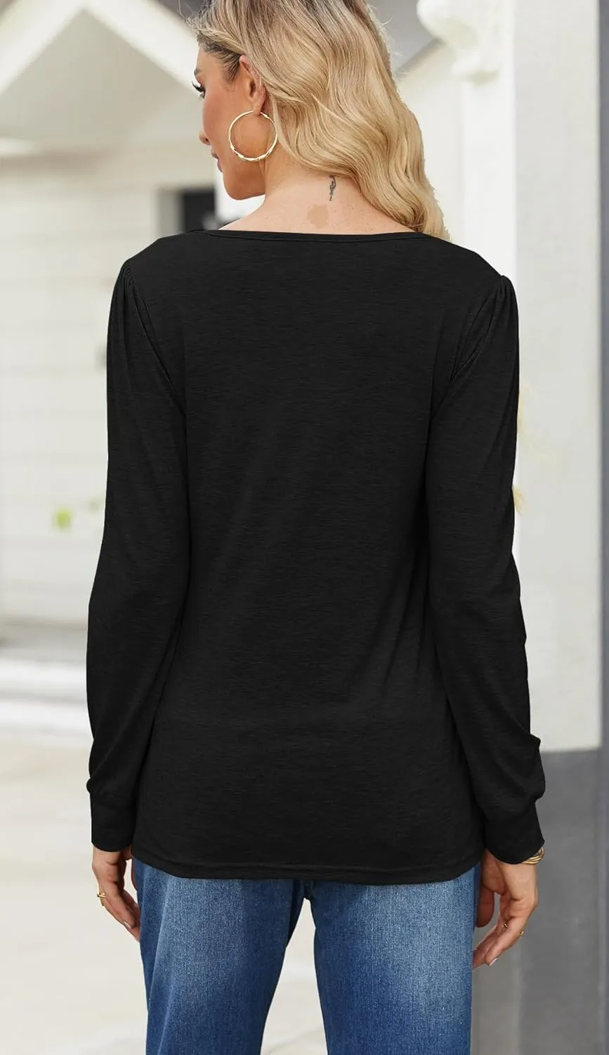 Bluetime Long Sleeve Shirts for Women 2024 Fall Fashion Tunic Tops for Leggings Pleated Front Dressy Casual Blouses