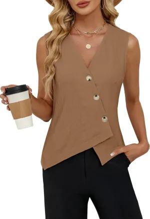 BMJL Womens Summer Tops Dressy Casual Tank Tops Business Casual Outfits Sleeveless Lightweight Work Blazers