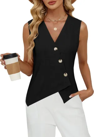BMJL Womens Summer Tops Dressy Casual Tank Tops Business Casual Outfits Sleeveless Lightweight Work Blazers