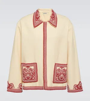 Bode Flora beaded cotton jacket