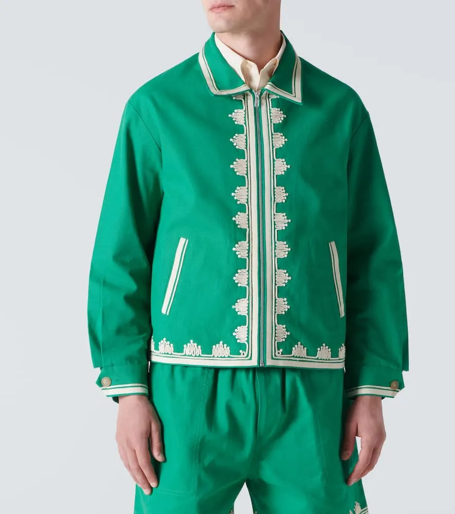 Bode Ripple embroidered cotton jacket