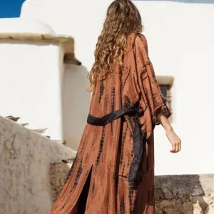 Bohemian striped cover-ups