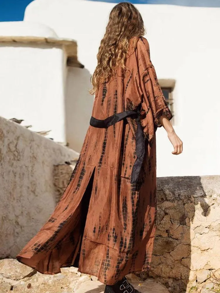 Bohemian striped cover-ups