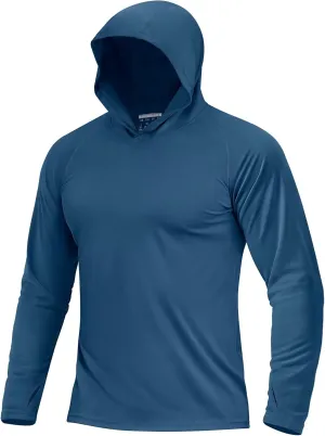 Boladeci Men's UPF 50  Sun Protection Lightweight Hoodie Shirts Long Sleeve Fishing Shirts SPF UV Hiking Swim