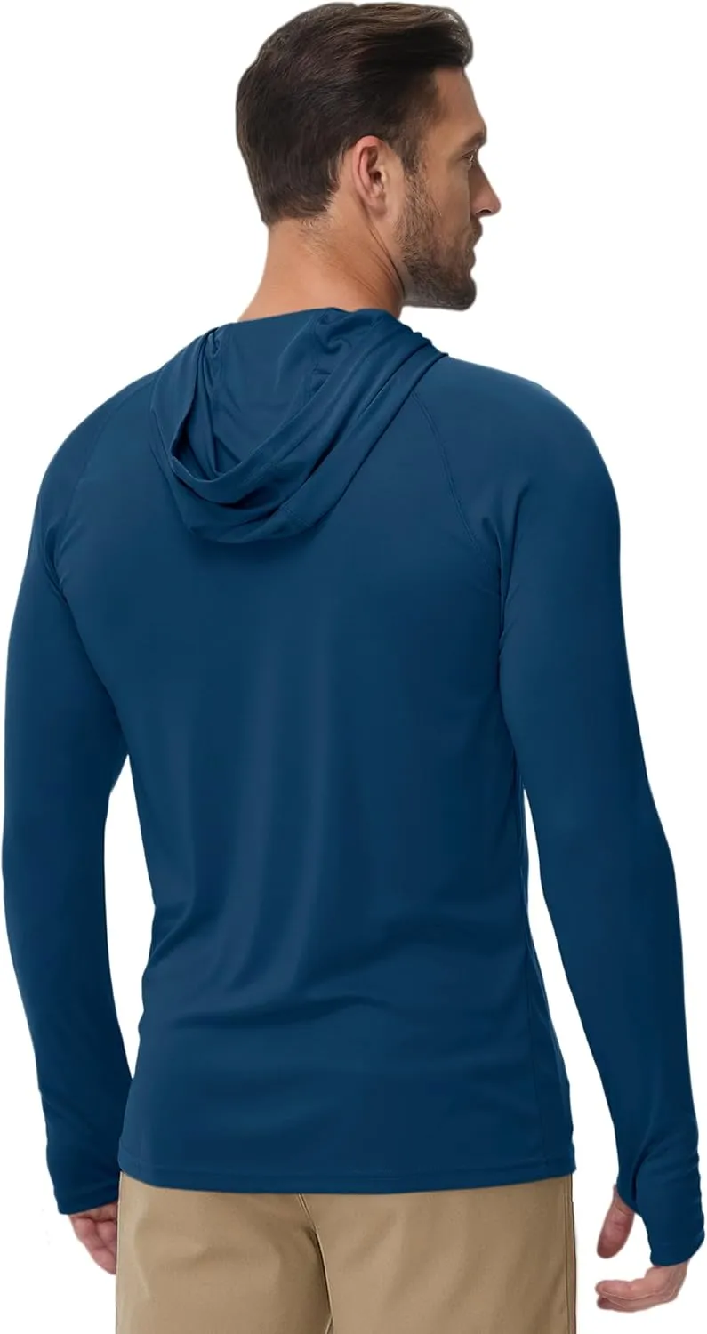 Boladeci Men's UPF 50  Sun Protection Lightweight Hoodie Shirts Long Sleeve Fishing Shirts SPF UV Hiking Swim