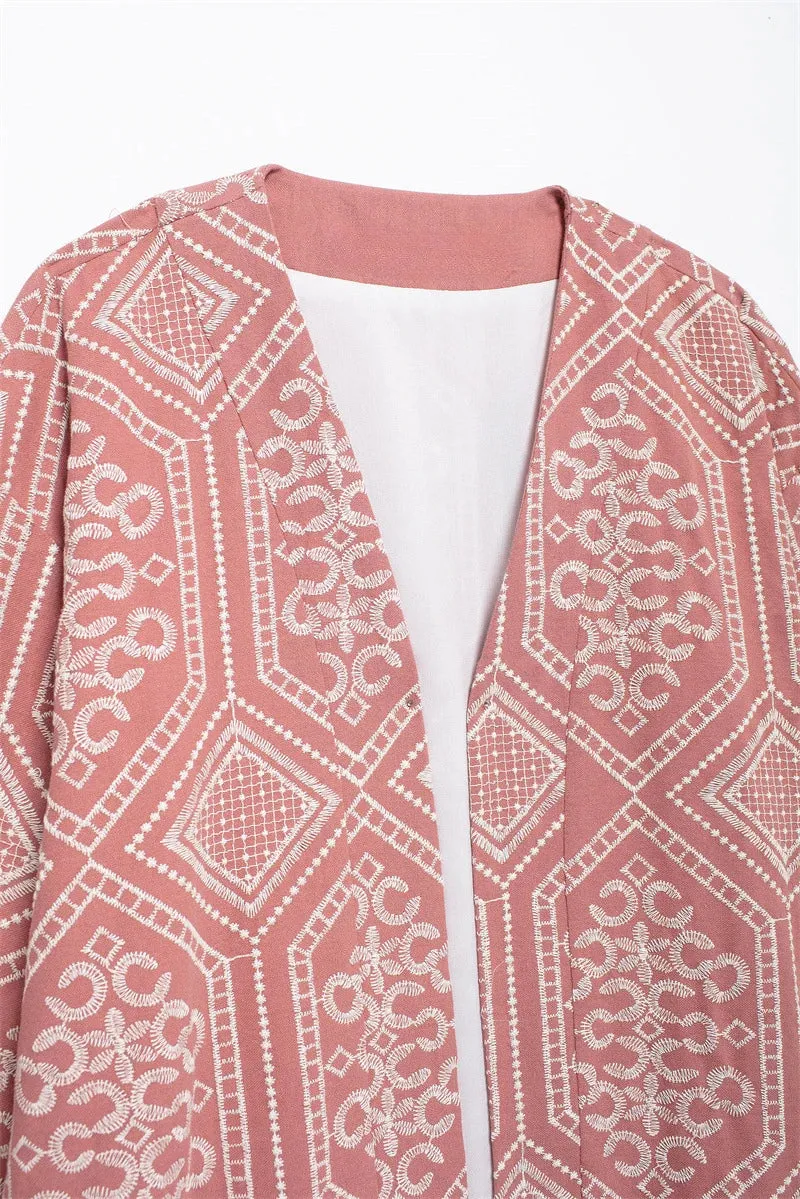 Bree Embroidered Kimono Coat