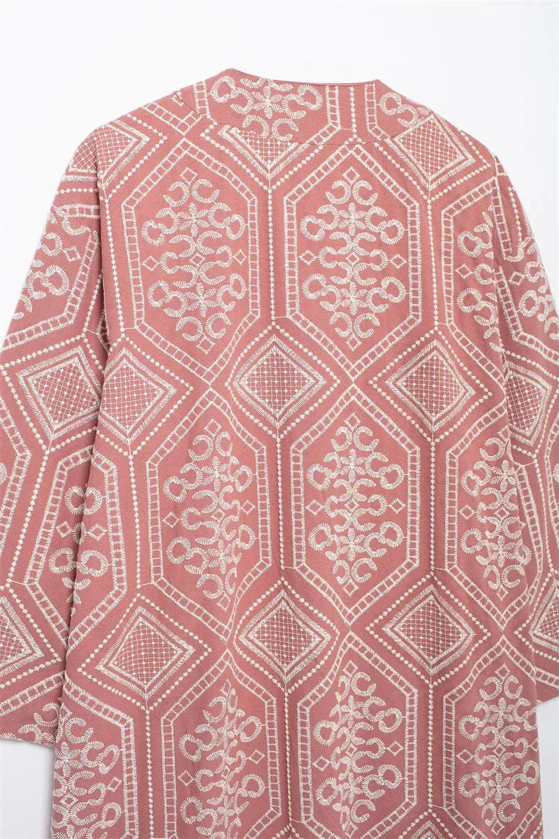 Bree Embroidered Kimono Coat
