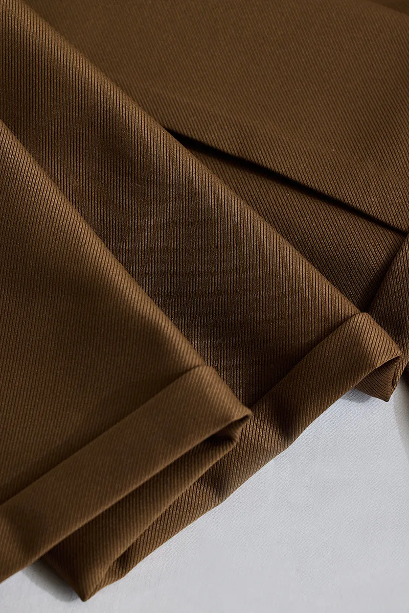 Brown Relaxed Fit Parachute Pants