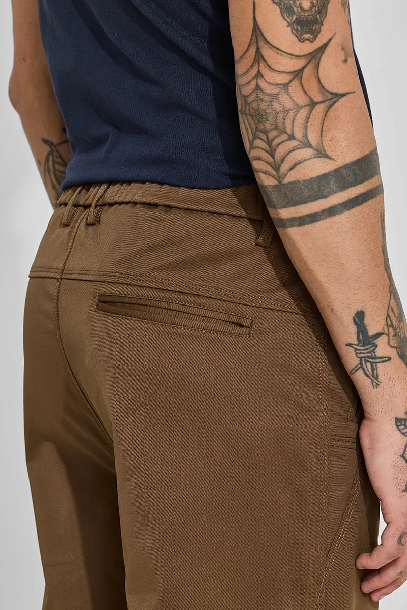 Brown Relaxed Fit Parachute Pants