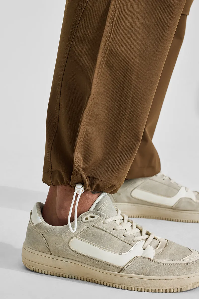 Brown Relaxed Fit Parachute Pants
