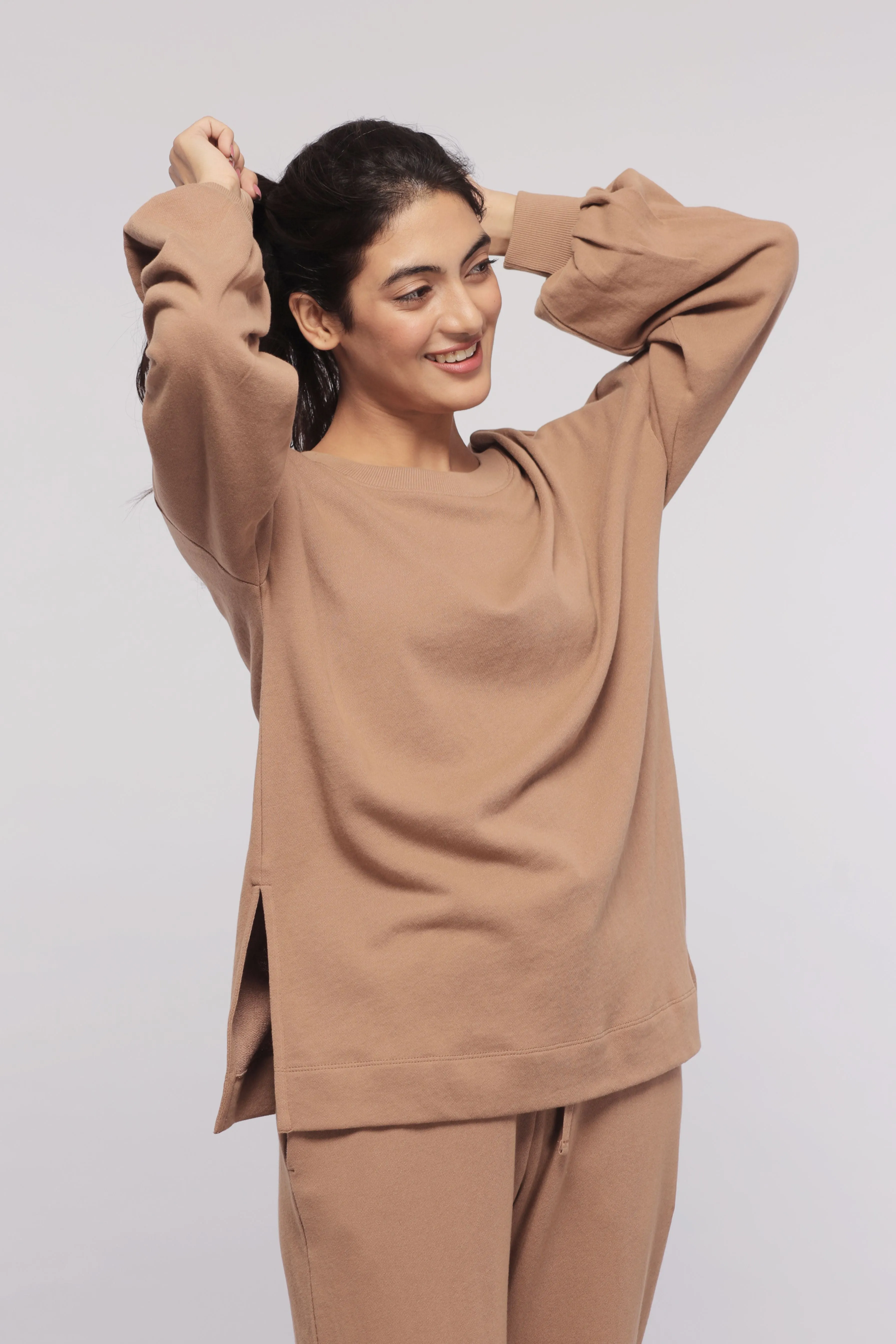 Brown Terry Long Sweatshirt
