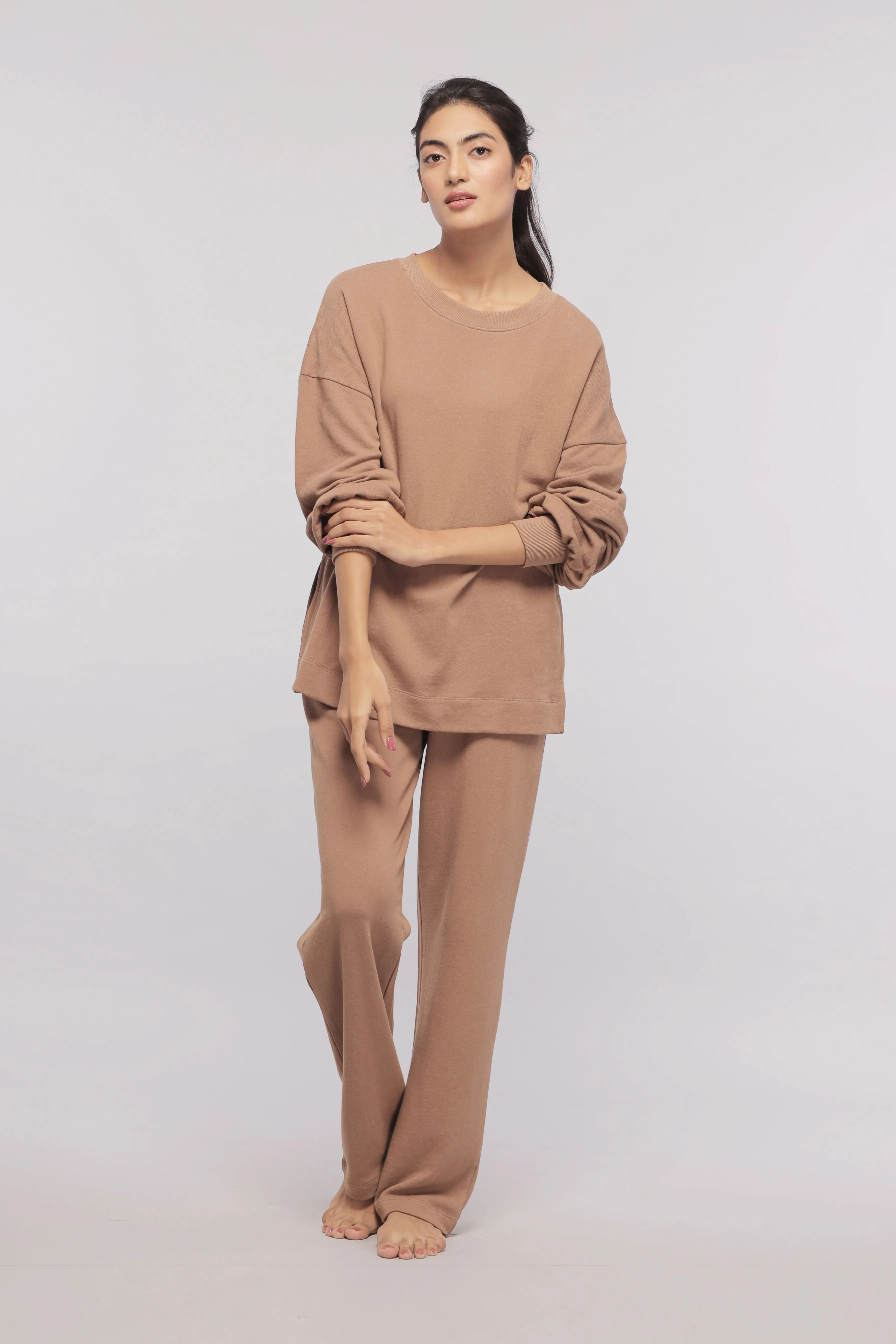 Brown Terry Long Sweatshirt