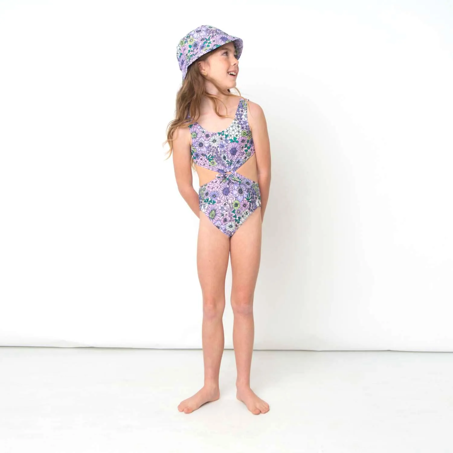 Bucket Hat-Mod Floral Purple