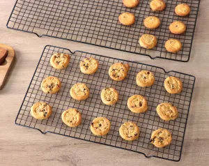 Buckingham Pack of 2 Cake Cooling Rack baking sheet with rack Multipurpose Pasties Muffins Biscuits Bread Loaf Drying Cooler Steel