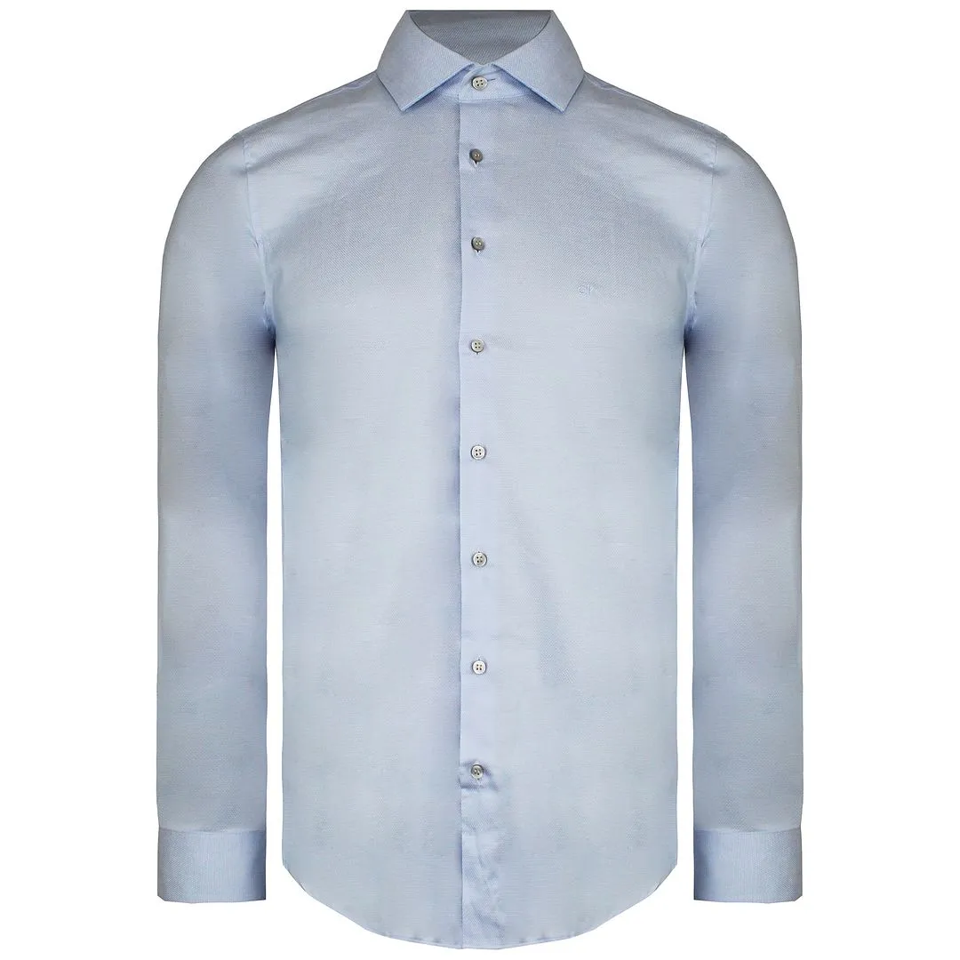 Calvin Klein Fitted Mens Light Blue Shirt