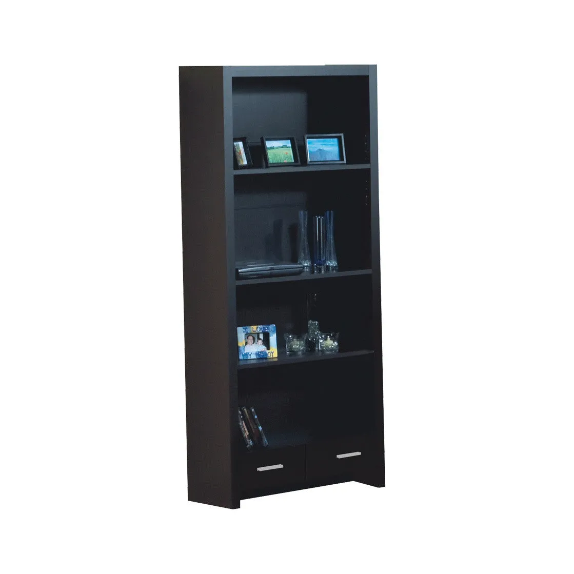 Cappuccino Corner L-Shaped Office Desk with Drawers & Shelving