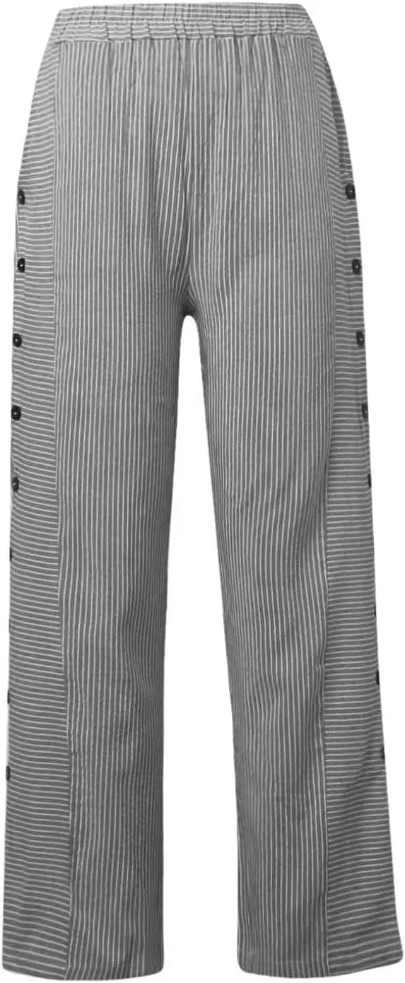 Capri Lounge Pants For Women Plus Size Loose Fitting High Waist Striped Drawstring Pants Wide Leg Cropped Trouser