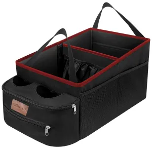 Car Seat Organizer with Cup Holders - Red