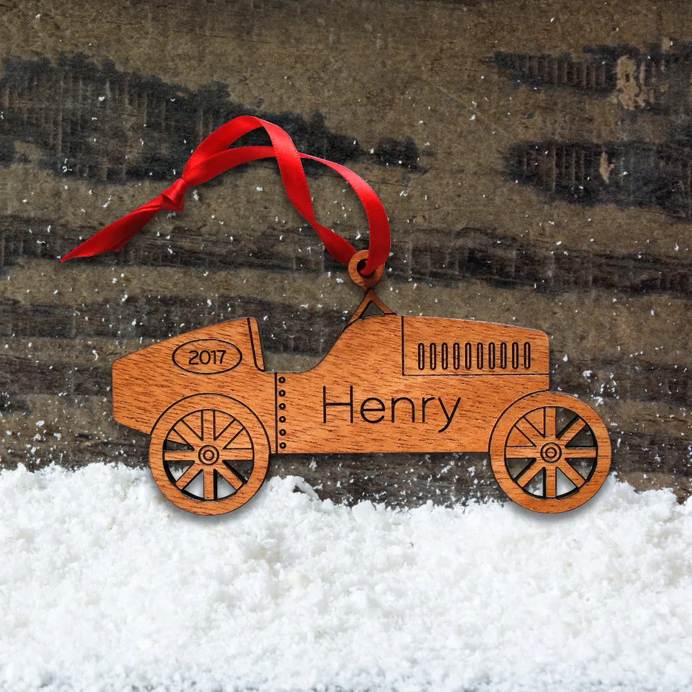 Car Wooden Christmas Ornament - Personalized